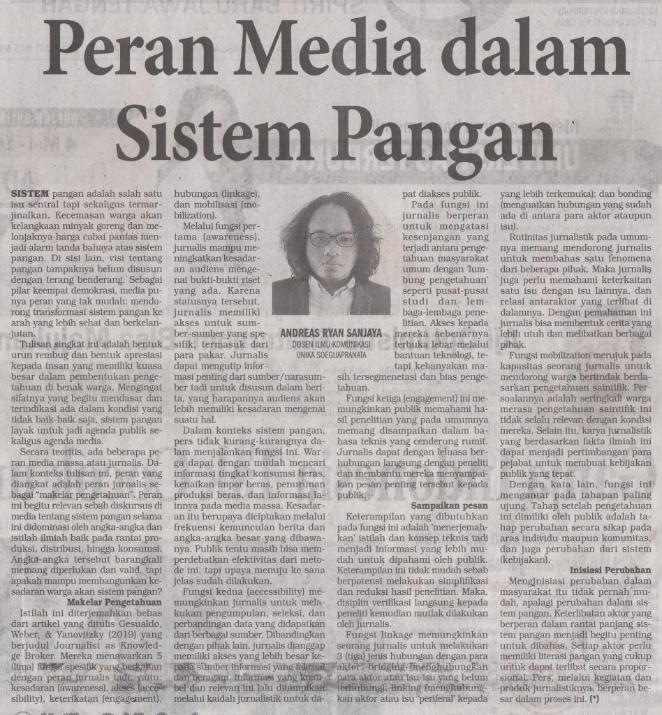 Peran Media dalam Sistem Pangan