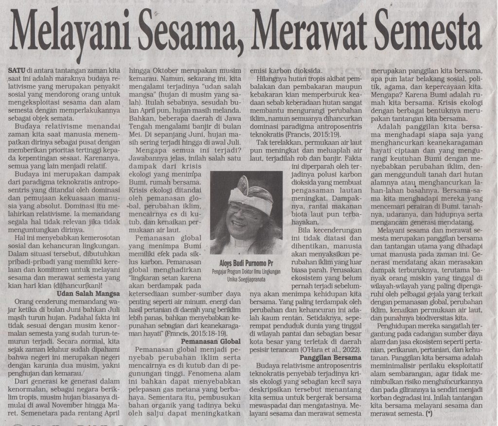 Melayani Sesama, Merawat Semesta Melayani Sesama, Merawat Semesta