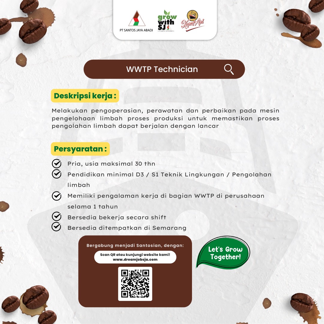 WWTP Technician @ PT Santos  Jaya Abadi