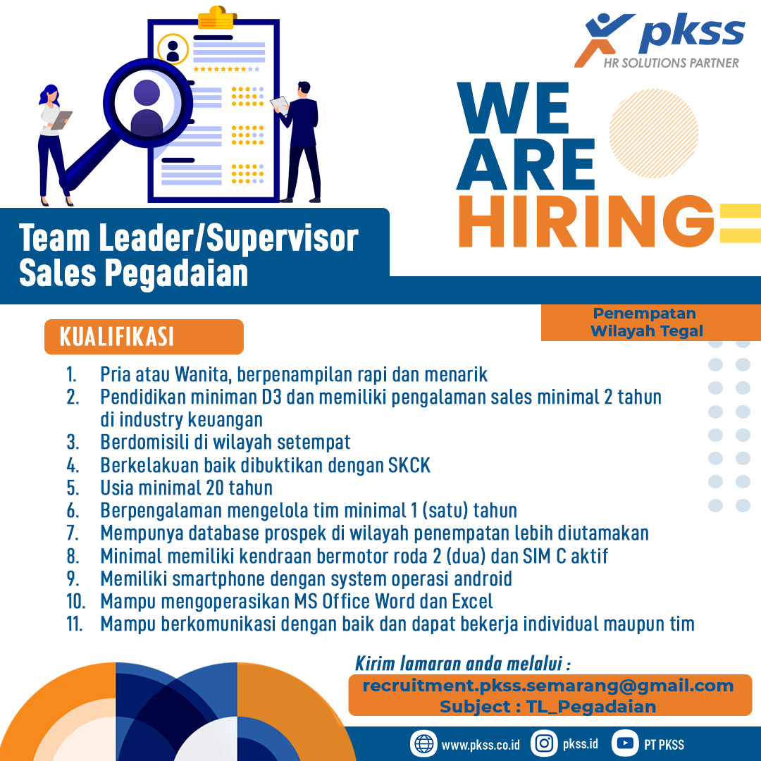 Team Leader/Supervisor Sales Pegadaian @ PKSS
