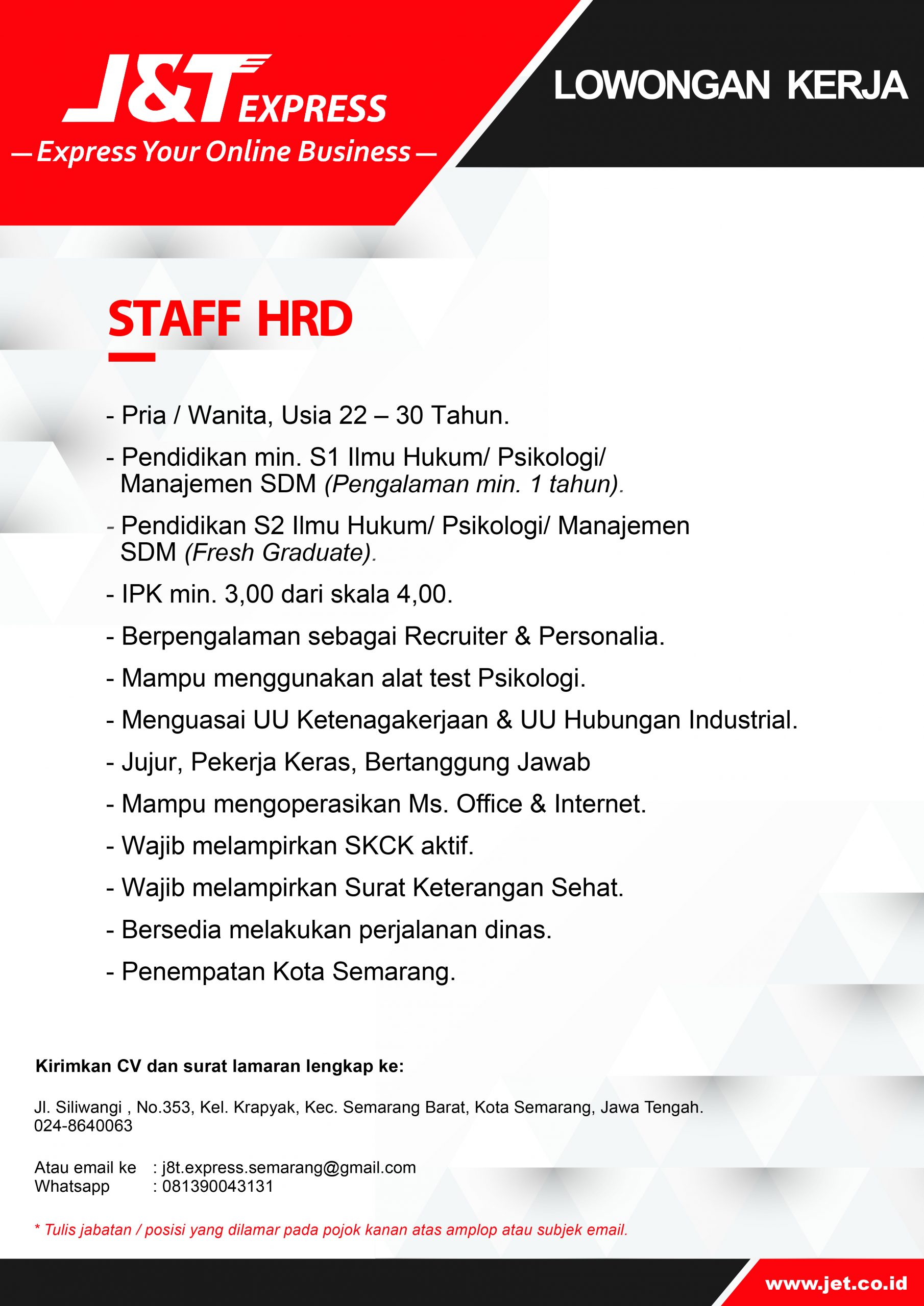 Staff HRD @ J & T Express