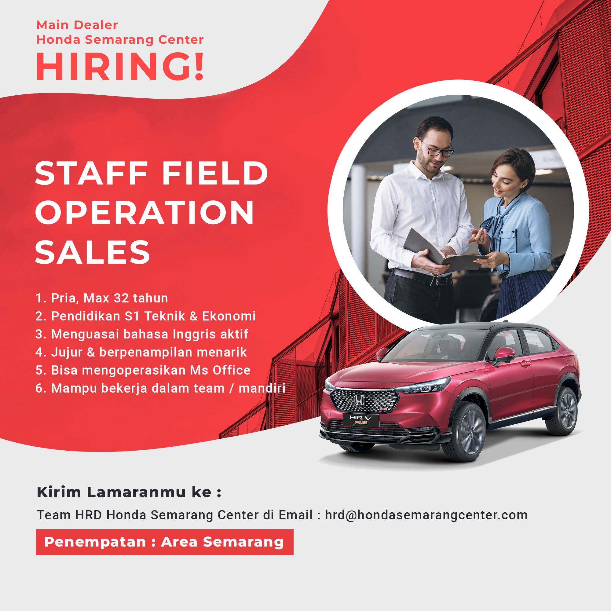 Staff Field Operasional Sales @ Honda  Semarang Center