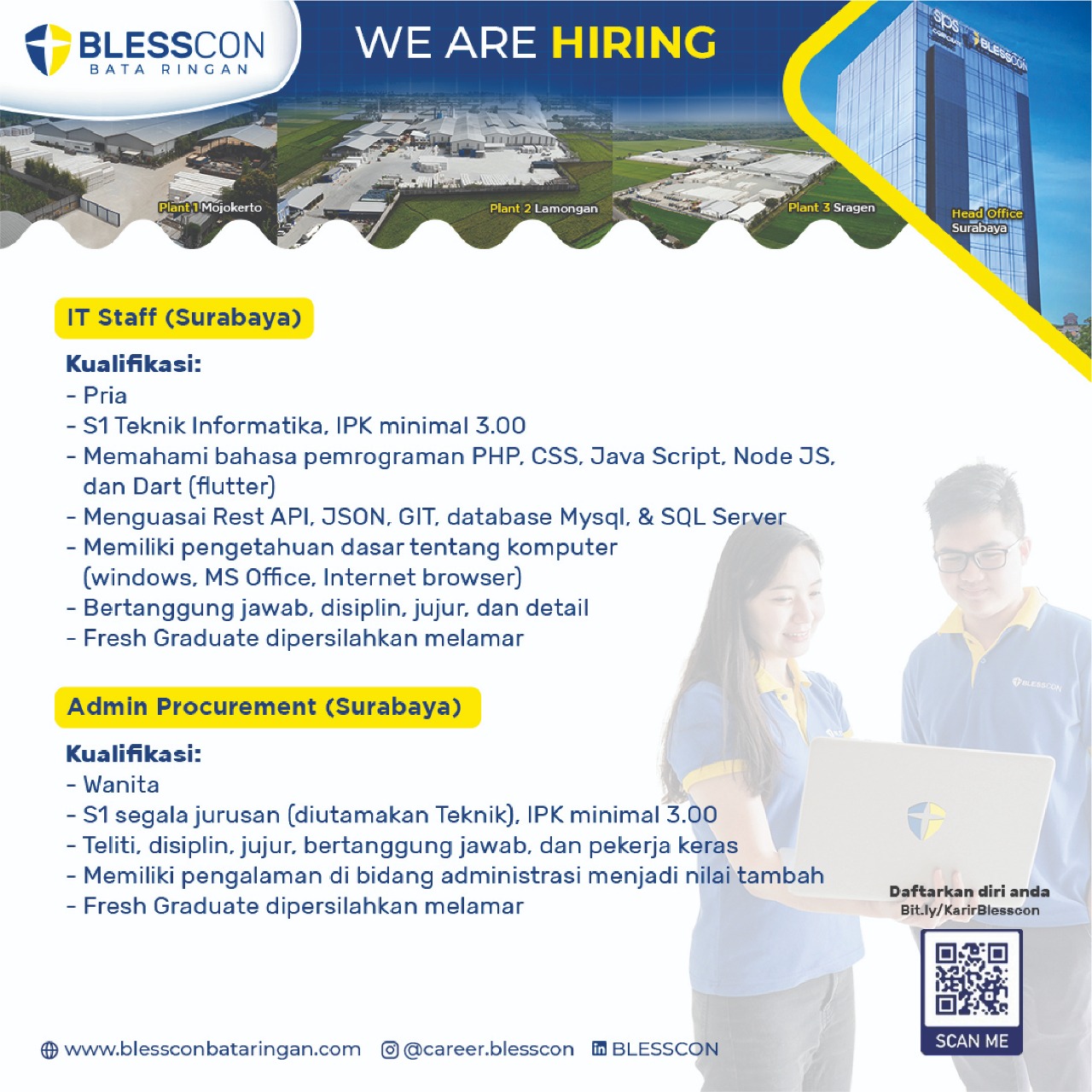 IT Staff & Admin Procurement @ Blesscon Bata Ringan
