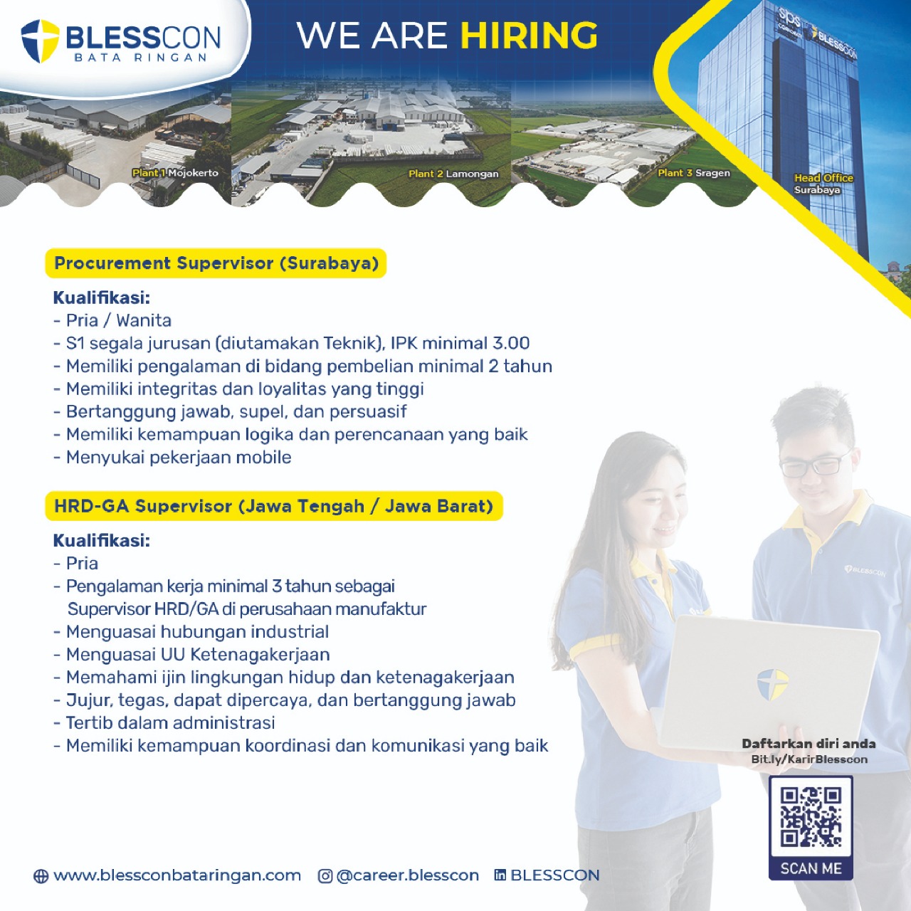 Procurement Supervisor & HRD-GA Supervisor @Blesscon Bata Ringan