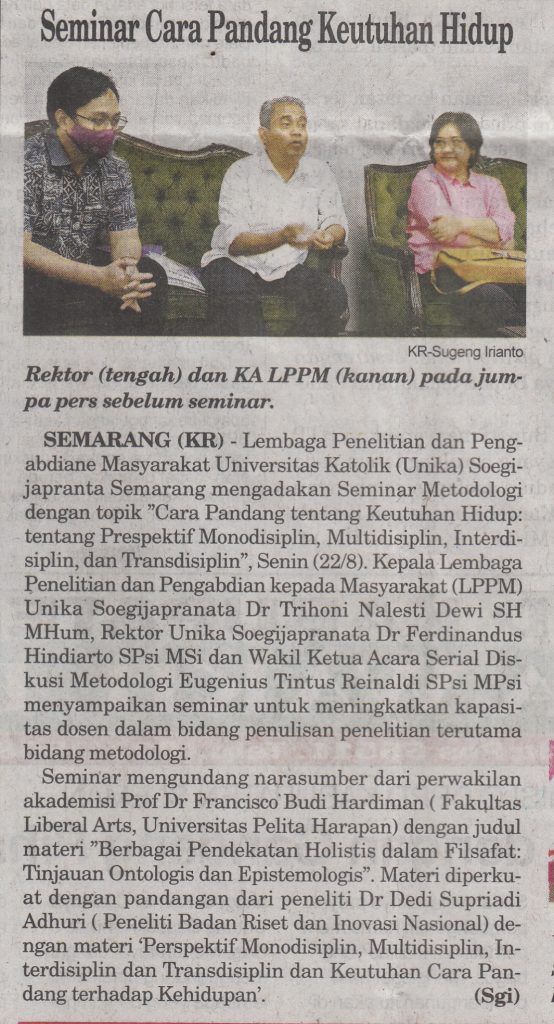 Seminar Cara Pandang Keutuhan Hidup