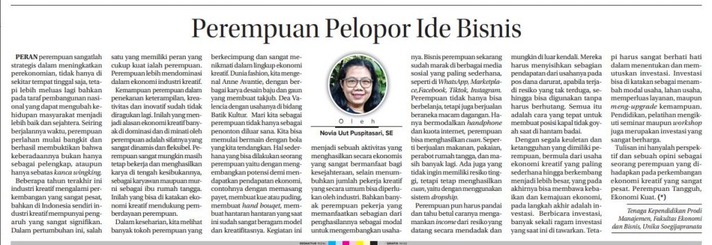 Perempuan Pelopor Ide Bisnis