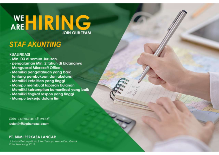 Staf Akunting @ PT Bina Perkasa Lancar