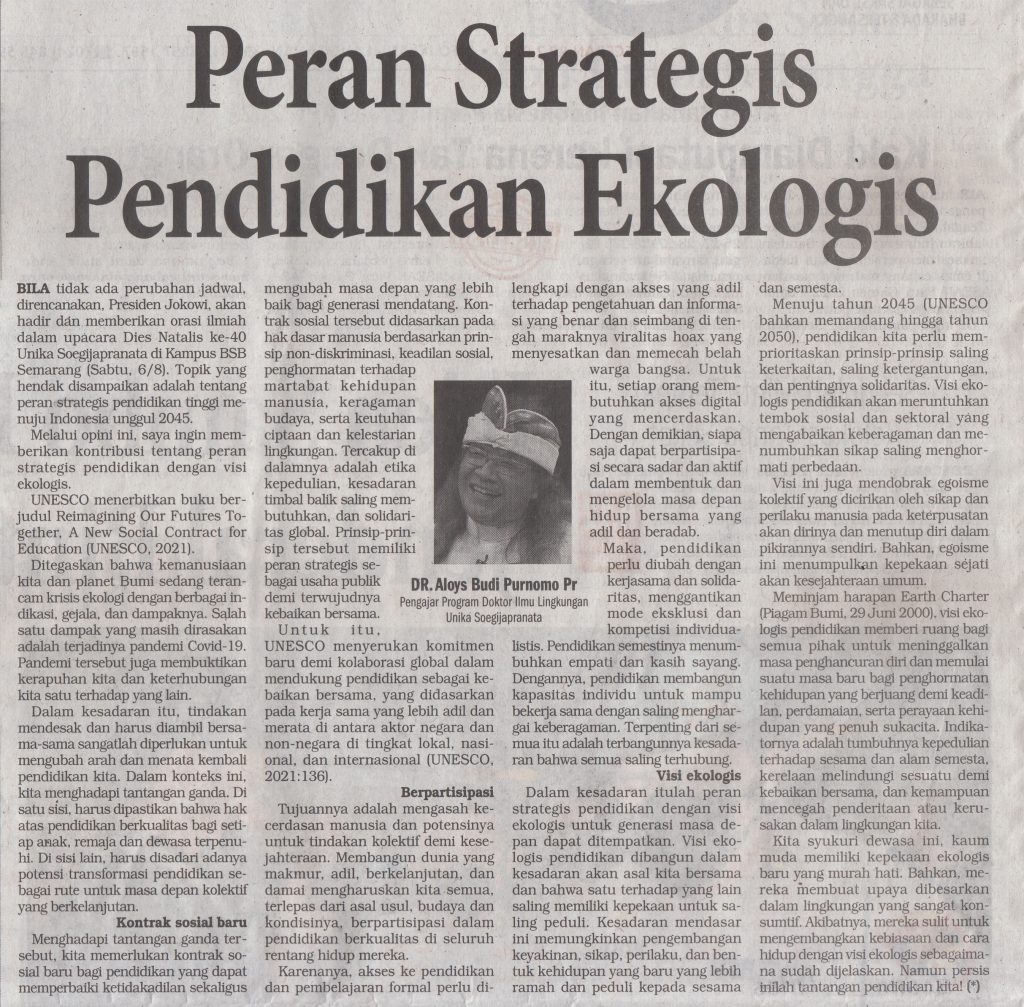 Peran Strategis Pendidikan Ekologis