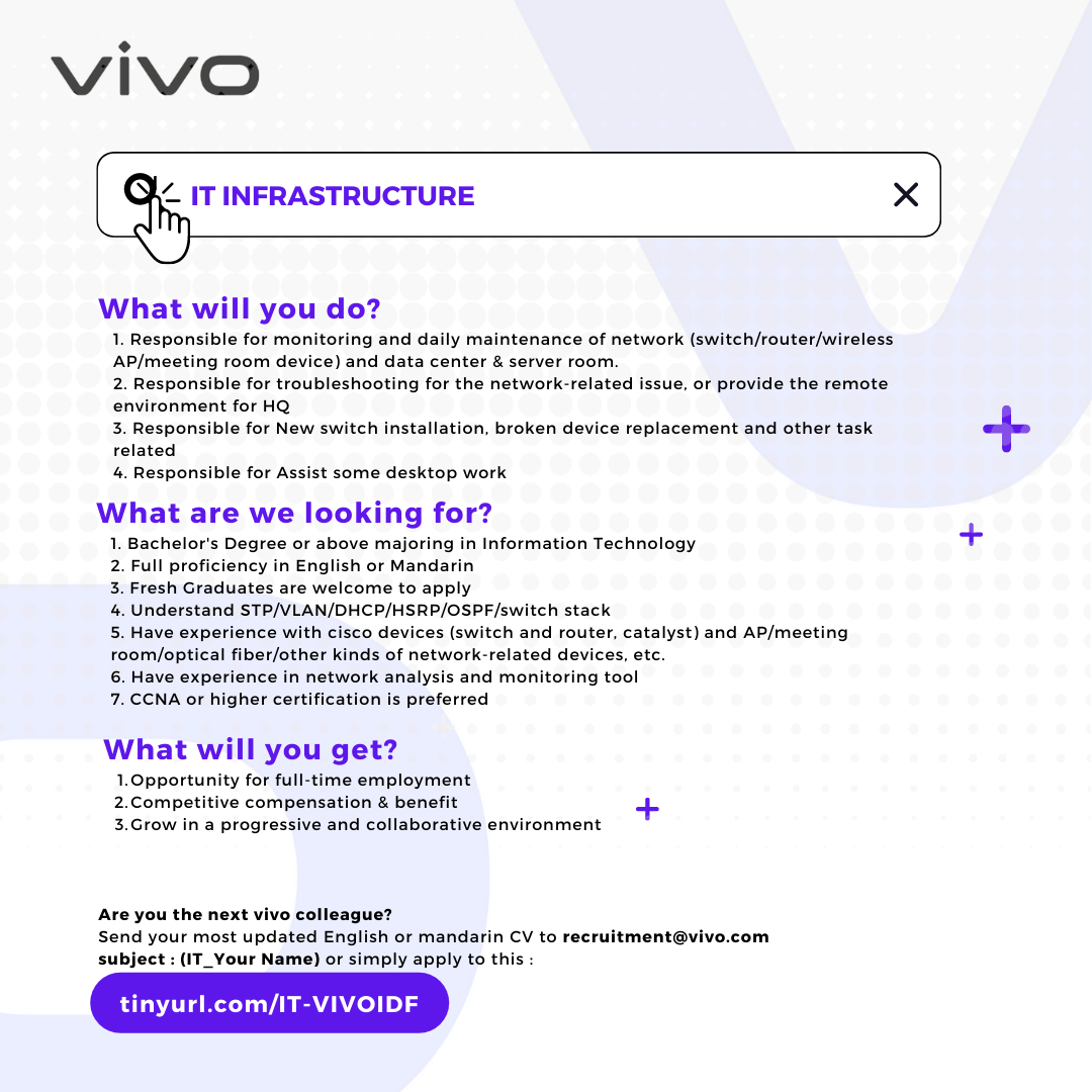 IT Infrastucture @ Vivo
