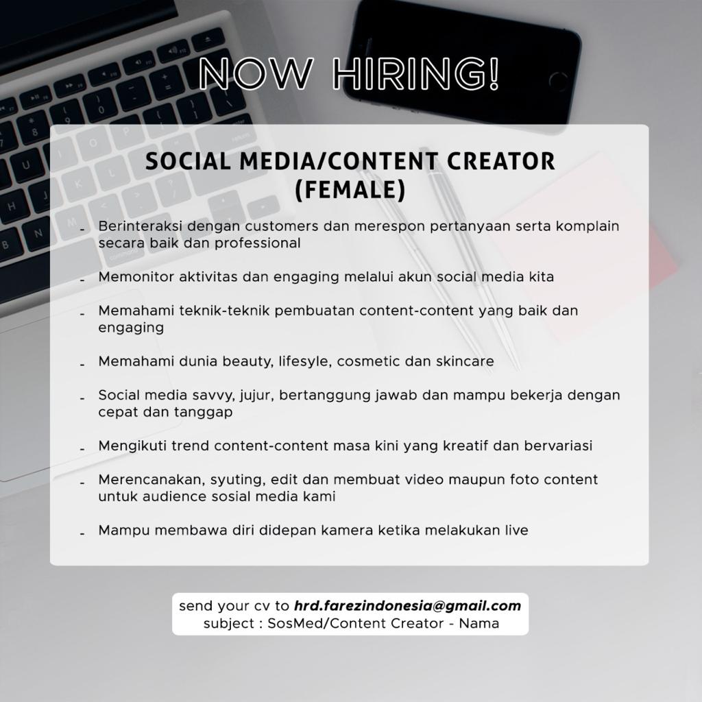 Social Media/Content Creator @PT FAREZ INDONESIA