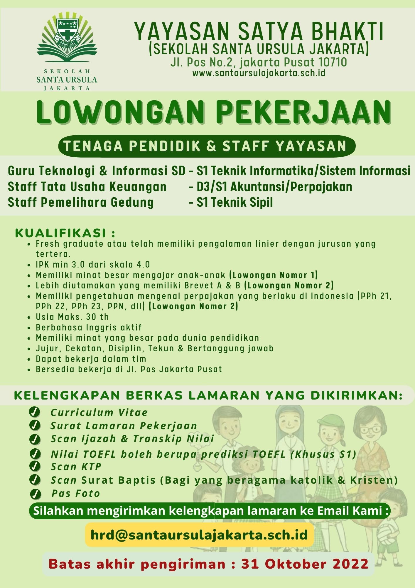 Tenaga Pendidik dan Staff Yayasan @Sekolah Santa Ursula Jakarta Tenaga Pendidik dan Staff Yayasan @Sekolah Santa Ursula Jakarta