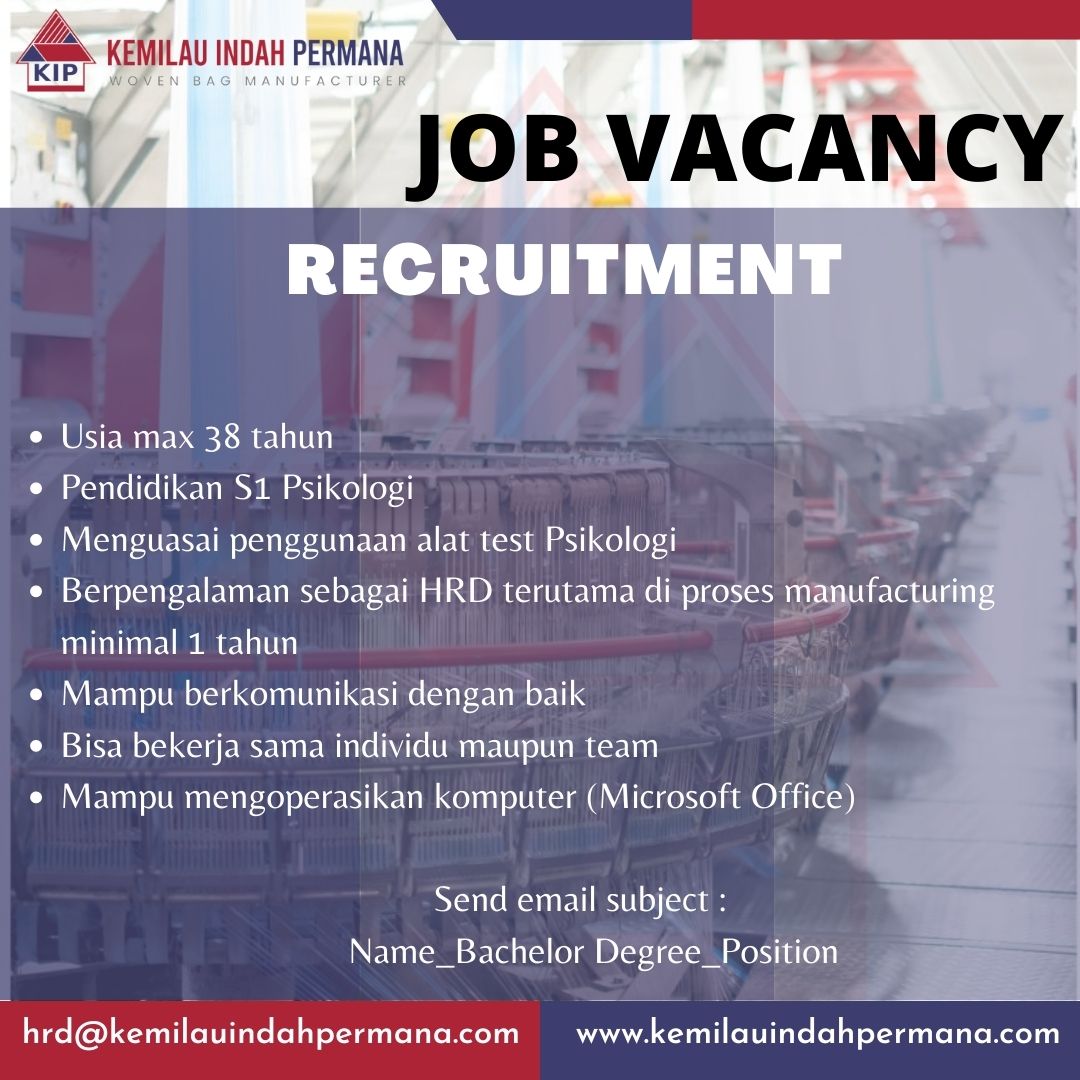 RECRUITMENT @PT. KEMILAU INDAH PERMANA