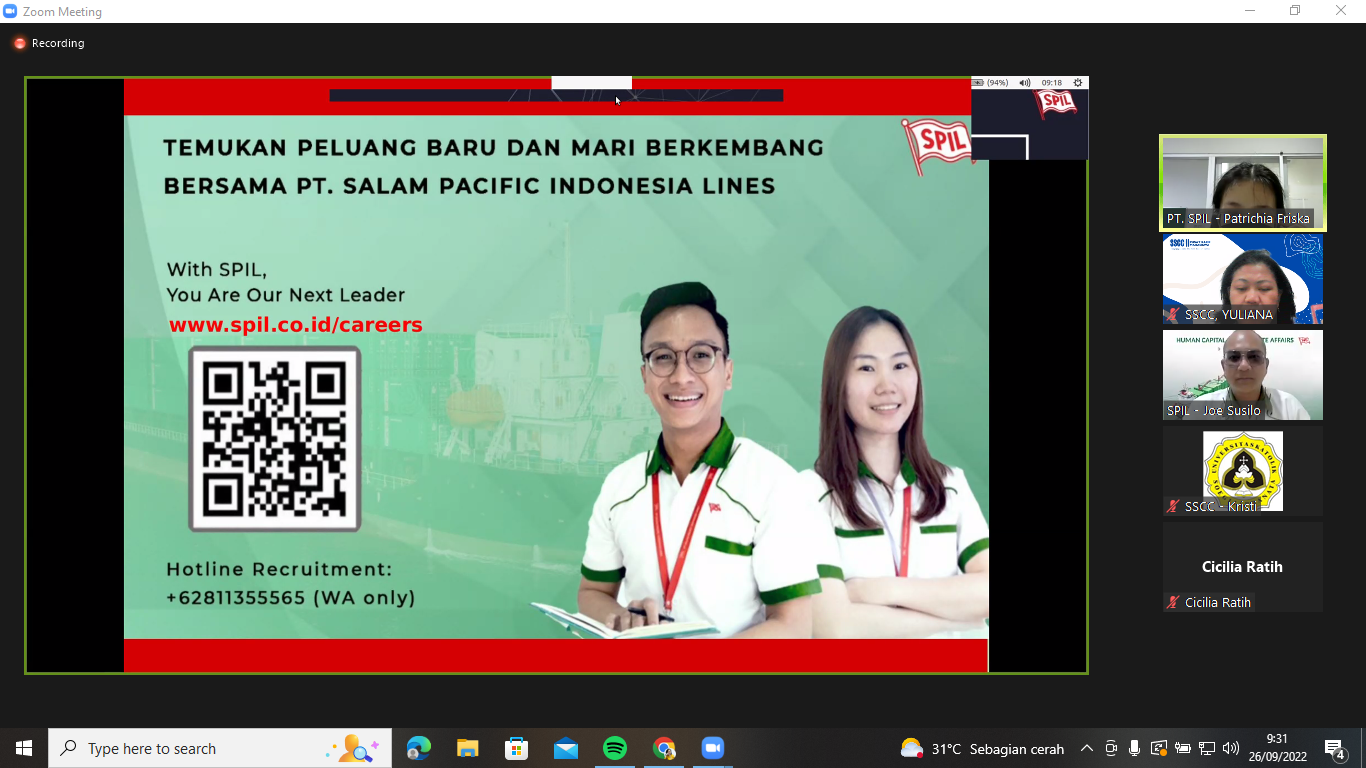 Campus Hiring PT. SPIL Melalui SSCC Diikuti oleh Alumni Unika dari Berbagai Disiplin Ilmu