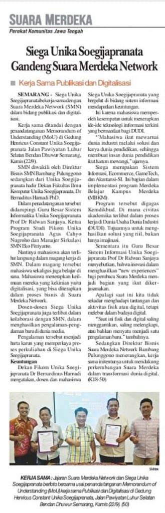 Siega Unika Soegijapranata Gandeng Suara Merdeka Network