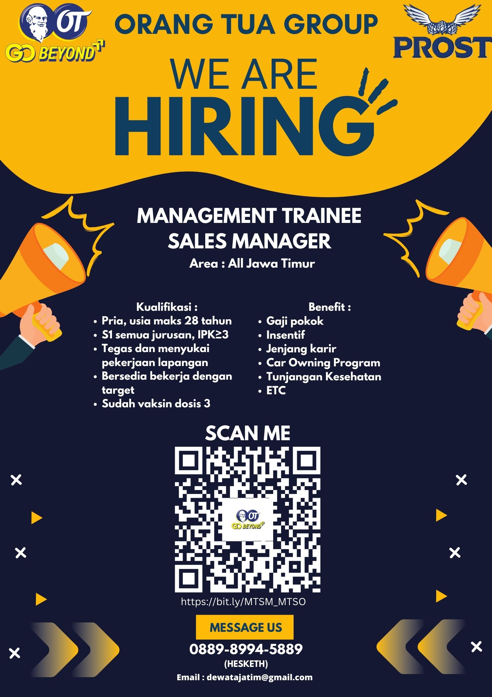 MANAGEMENT TRAINEE & SALES MANAGER @ORANG TUA GROUP