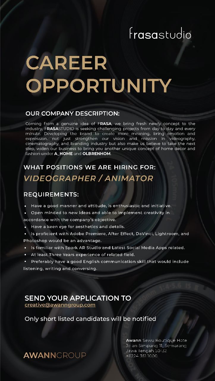 VIDEOGRAPHER & ANIMATOR @AWANNGROUP