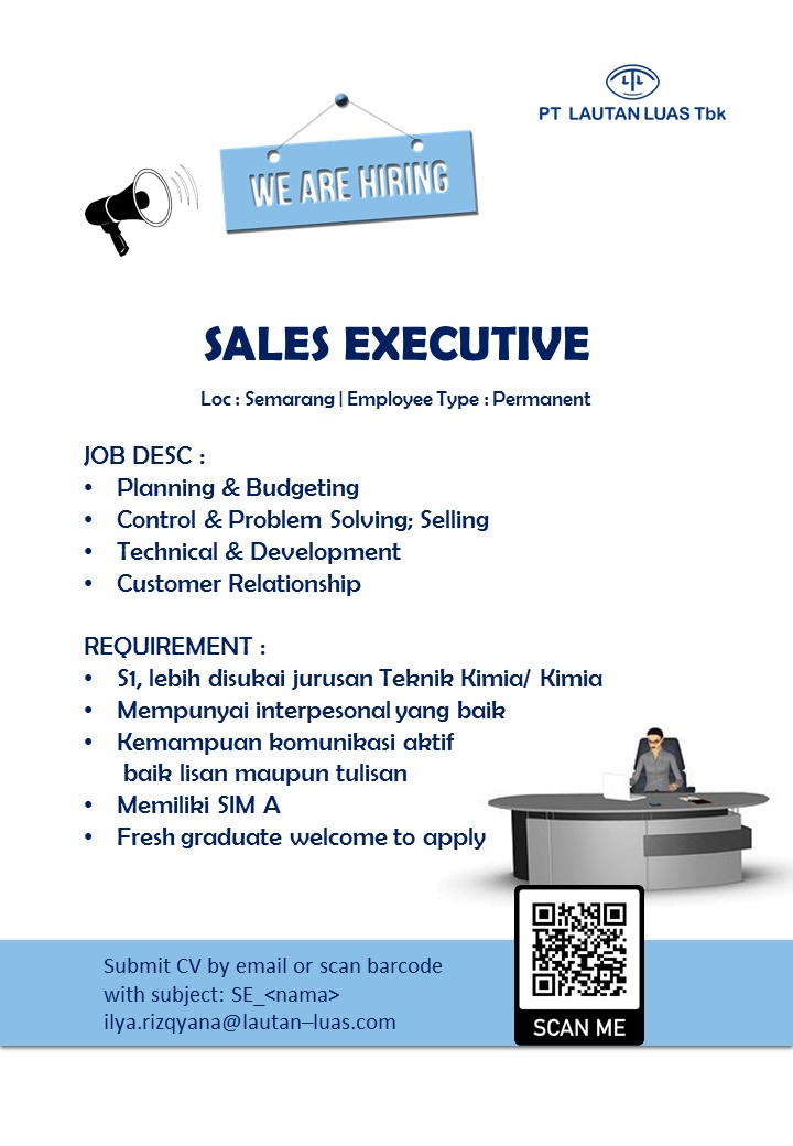 SALES EXECUTIVE @PT. LAUTAN LUAS Tbk