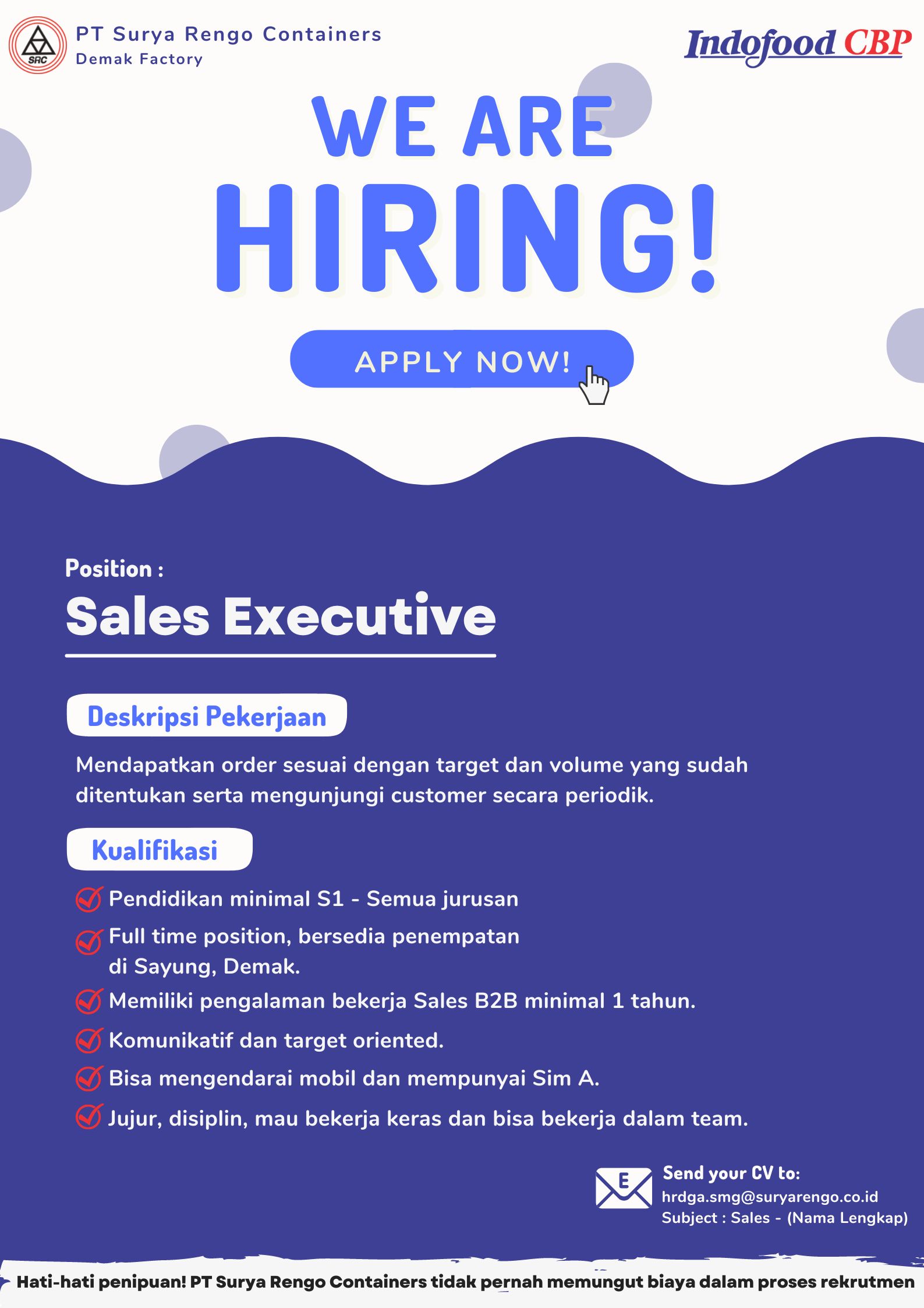 COSTING & SALES EXECUTIVE @PT. SURYA RENGO CONTAINERS