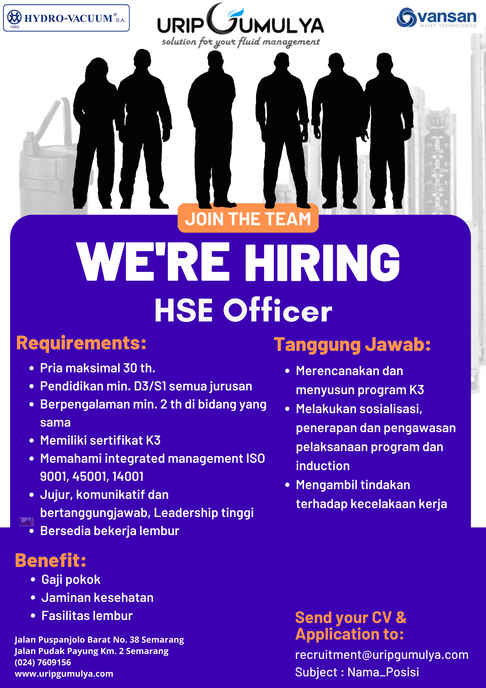 Accounting Staff, Mechanical Tehnician, GA Admin @PT. URIP GUMULYA