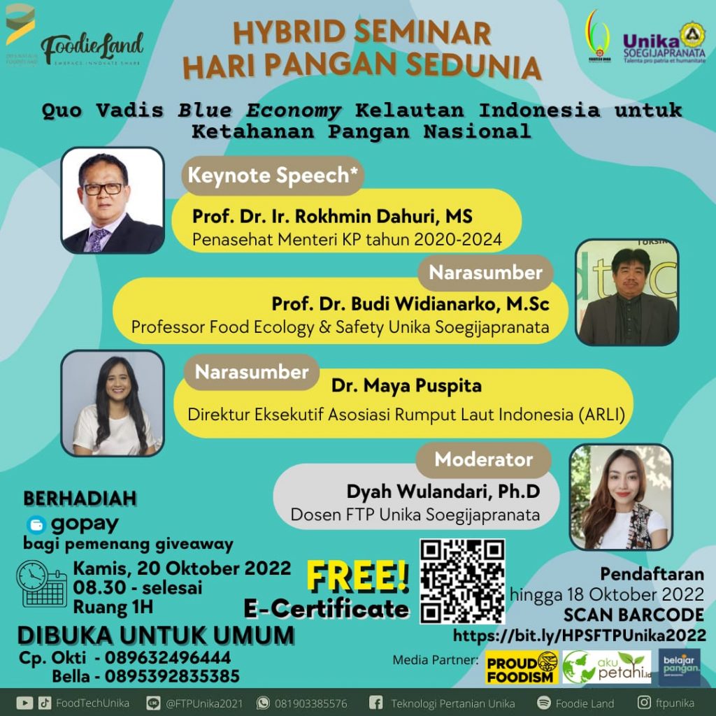 Seminar Memperingati Hari Pangan Nasional “QUO VADIS BLUE ECONOMY – KELAUTAN INDONESIA UNTUK KETAHANAN PANGAN NASIONAL”
