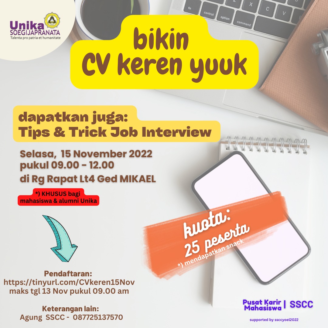 Pelatihan Soft Skill @SSCC Unika Soegijapranata