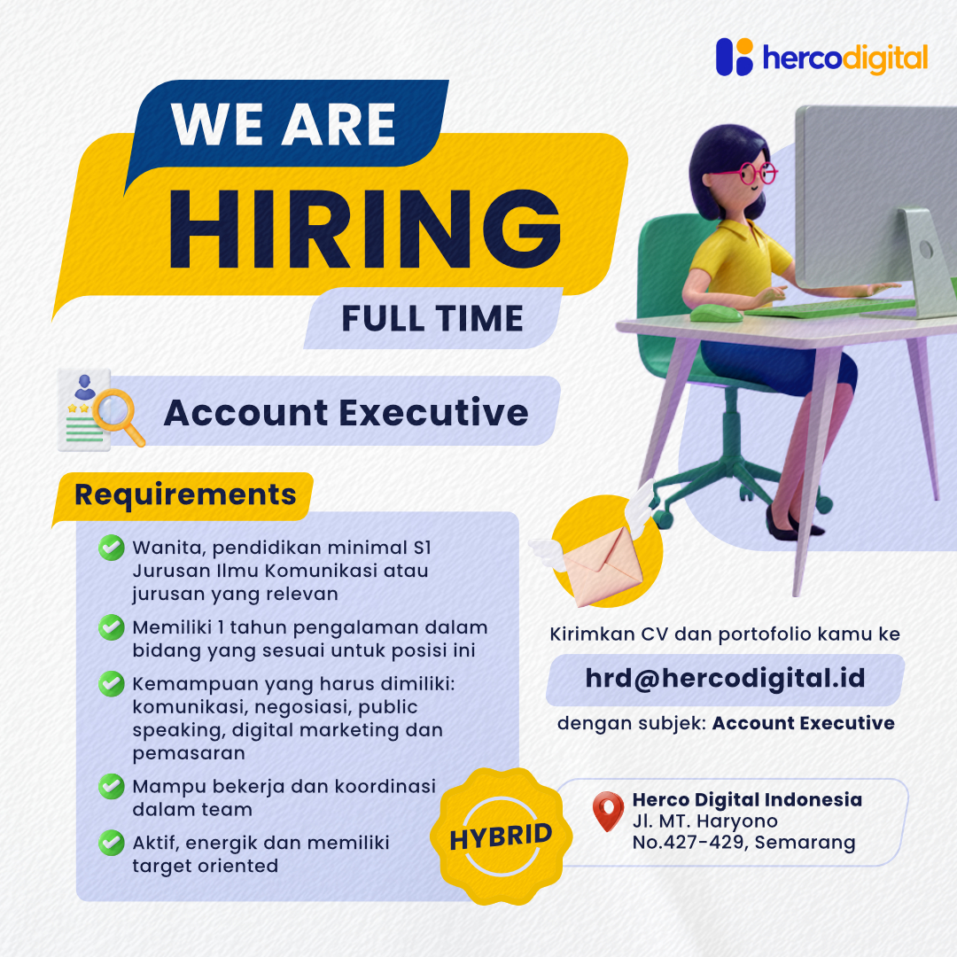 ACCOUNT EXECUTIVE, PROGRAMMER, PRODUCT DEVELOPMENT, GRAPHIC DESIGNER@HERCO DIGITAL INDONESIA