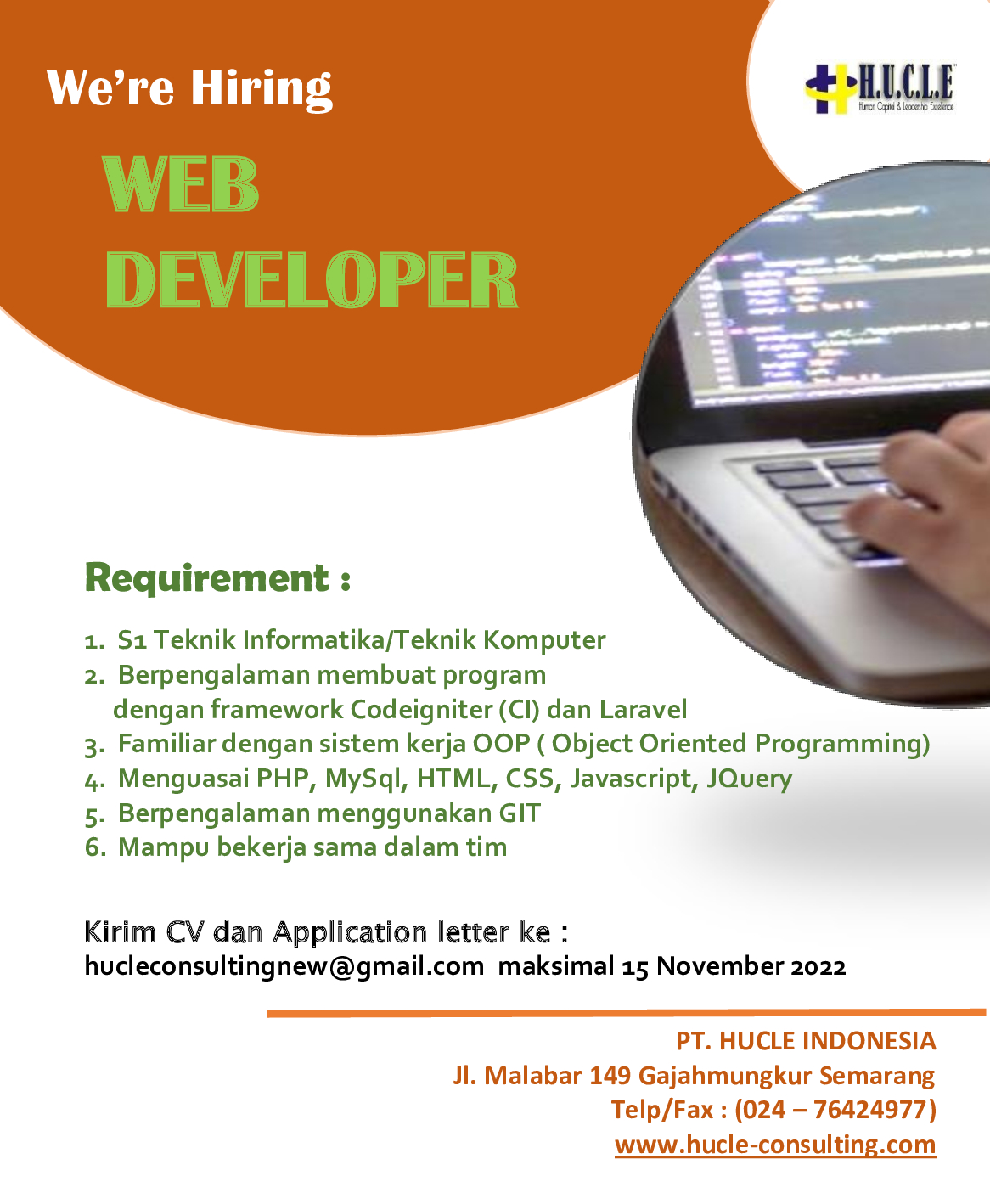 WEB DEVELOPER@PT HUCLE