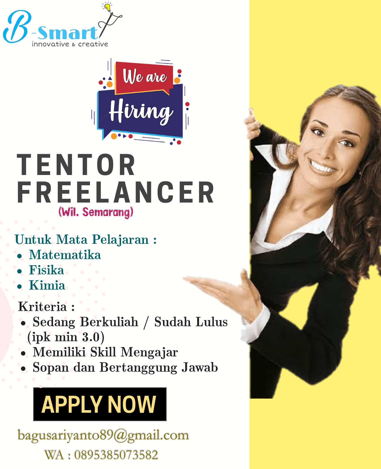 Tentor Freelancer @ B Smart