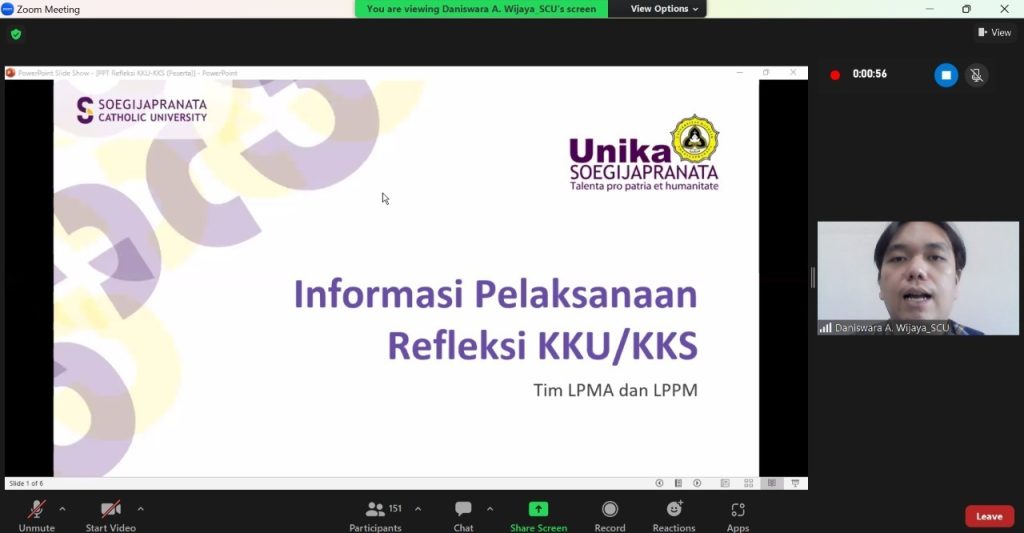 Mahasiswa KKU/KKS Unika Soegijapranata Diajak Melakukan Refleksi Bersama