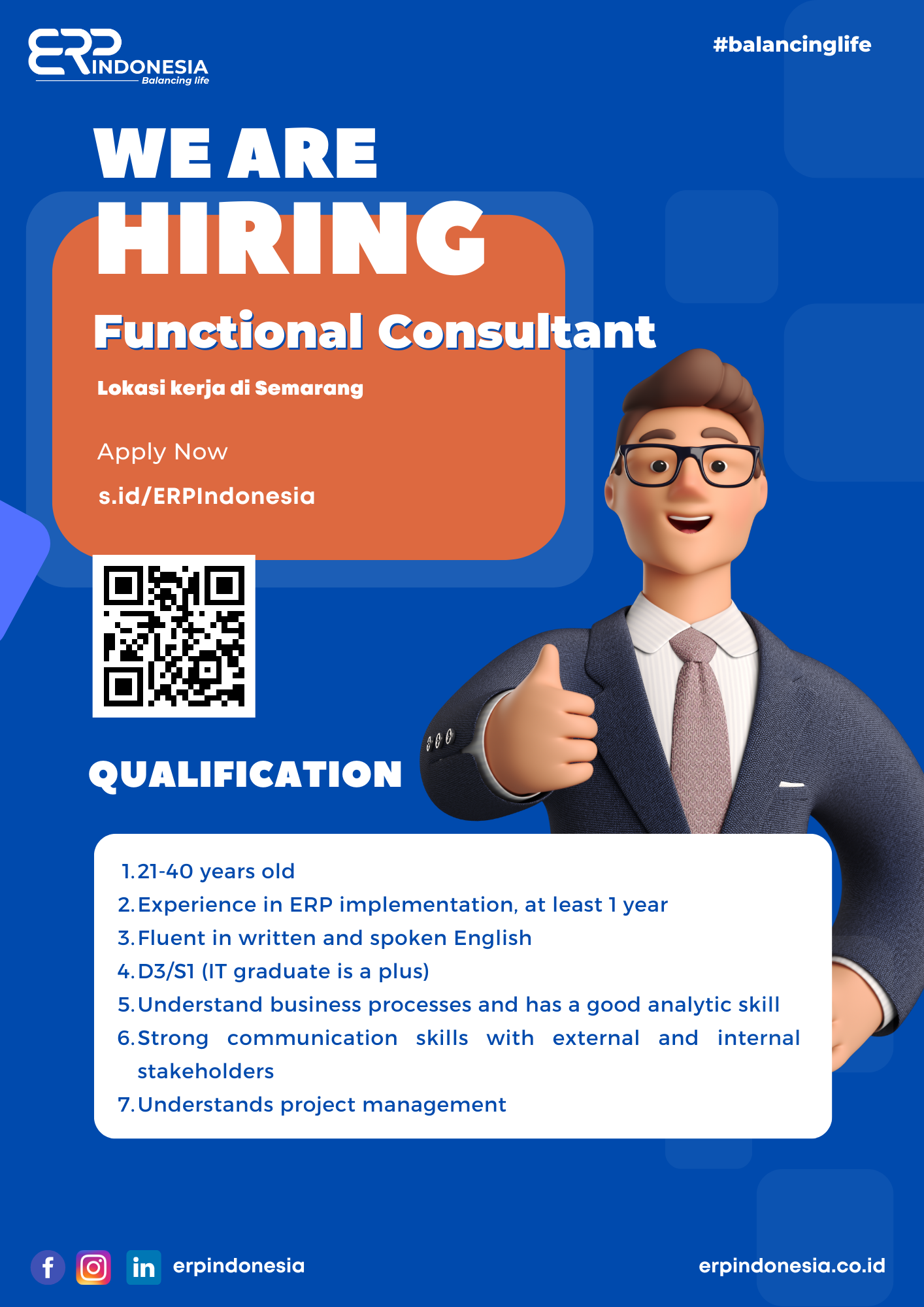 Functional Consultant Trainee, Functional Consultant, ODOO Developer @PT. ERP Indonesia