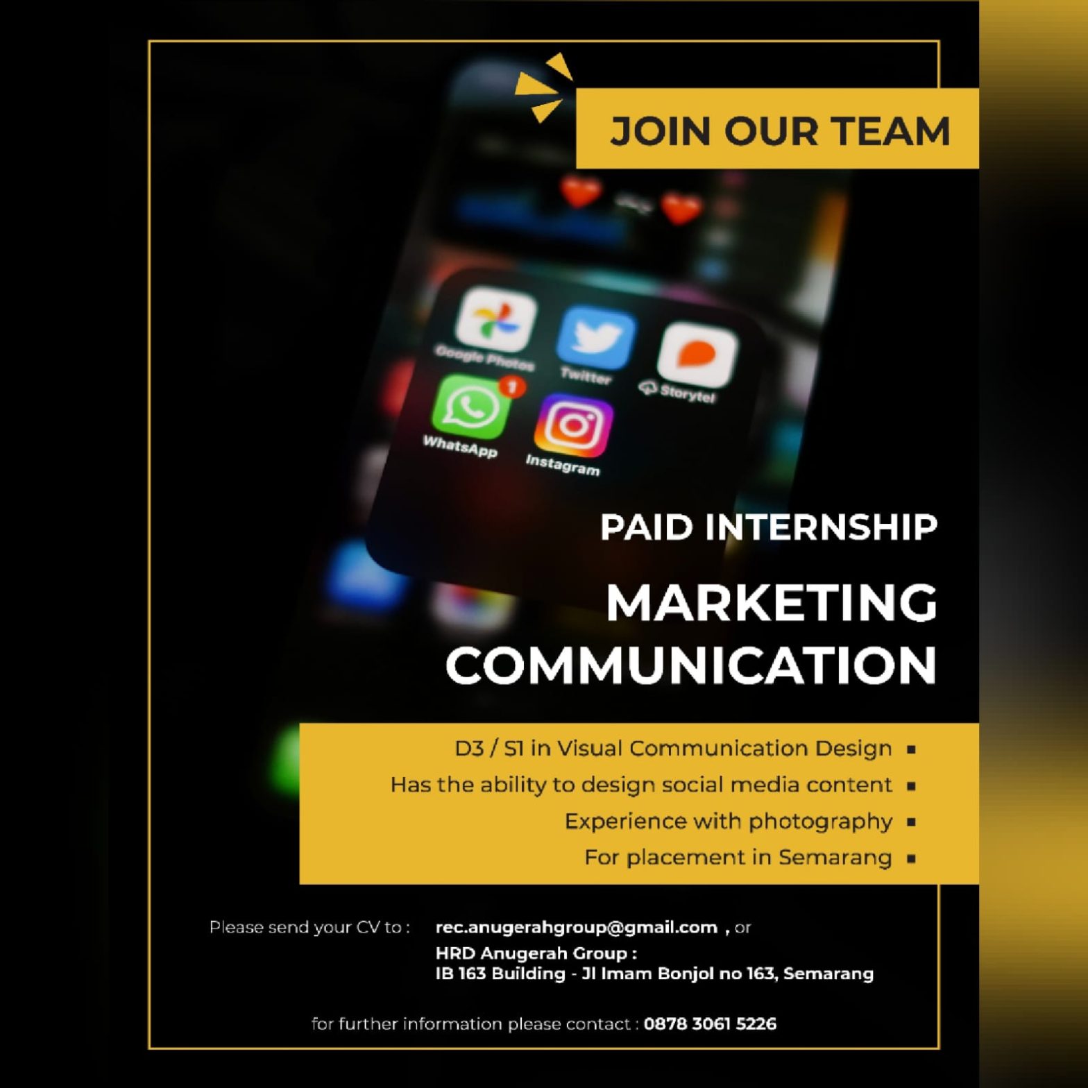 Tour Operatot Administrator, Marketing Communication, HR Administrator @ANUGERAH GROUP