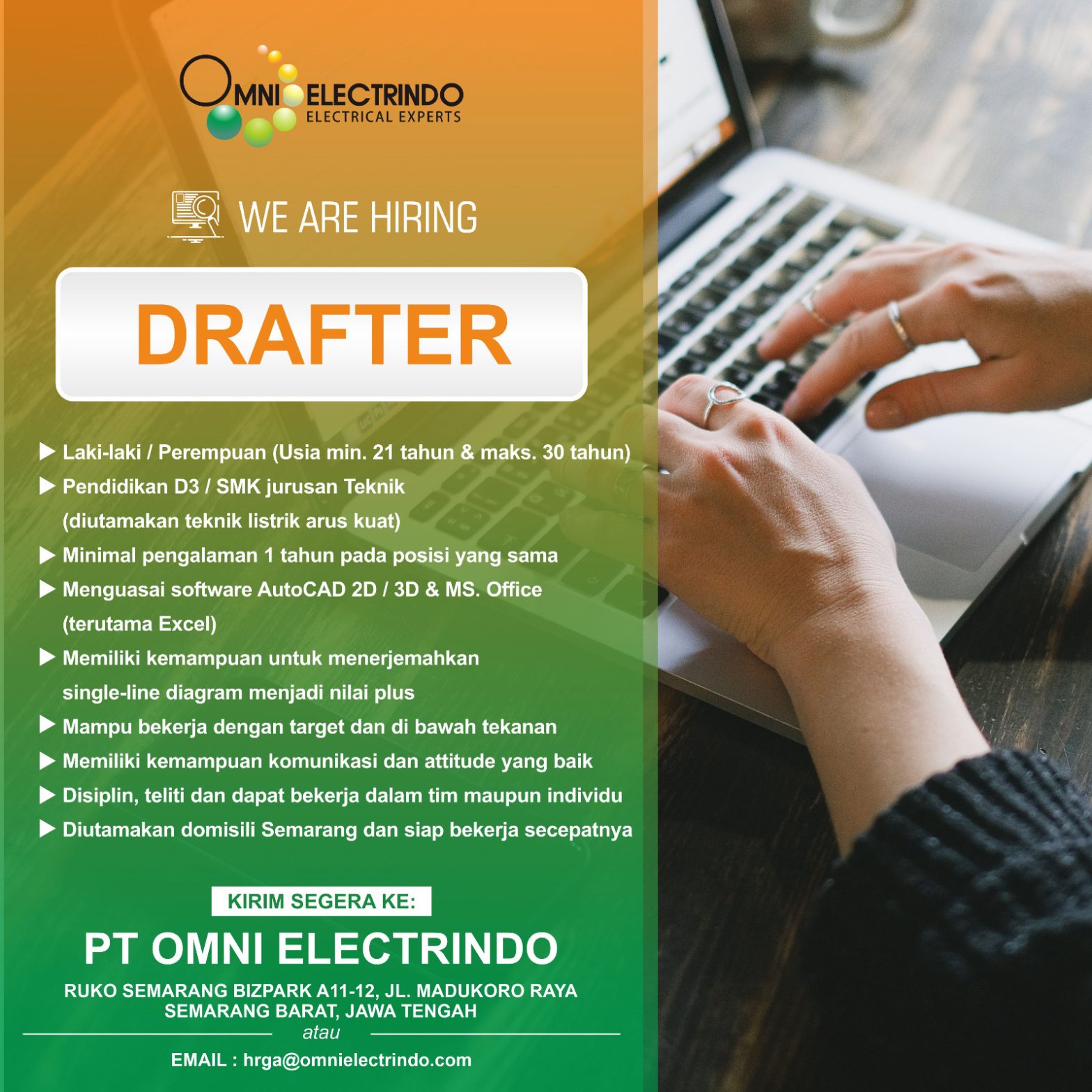 Purchasing Staff & Drafter @OMNI ELECTRINDO