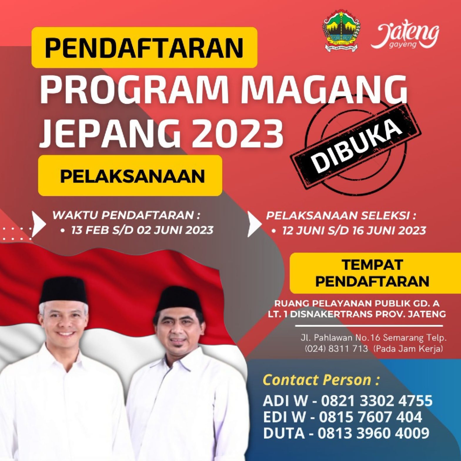 Program Magang Jepang 2023 @DISNAKERTRANS