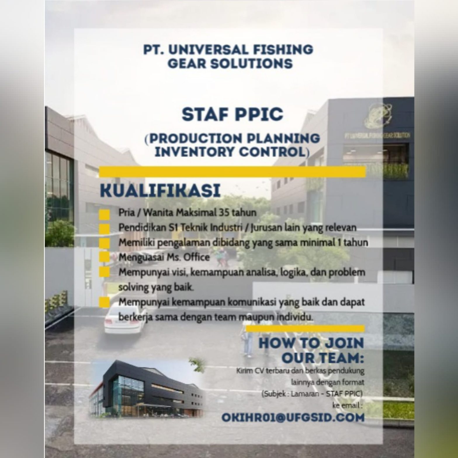 Staff PPIC @PT. UNIVERSAL FISHING GEAR SOLUTIONS