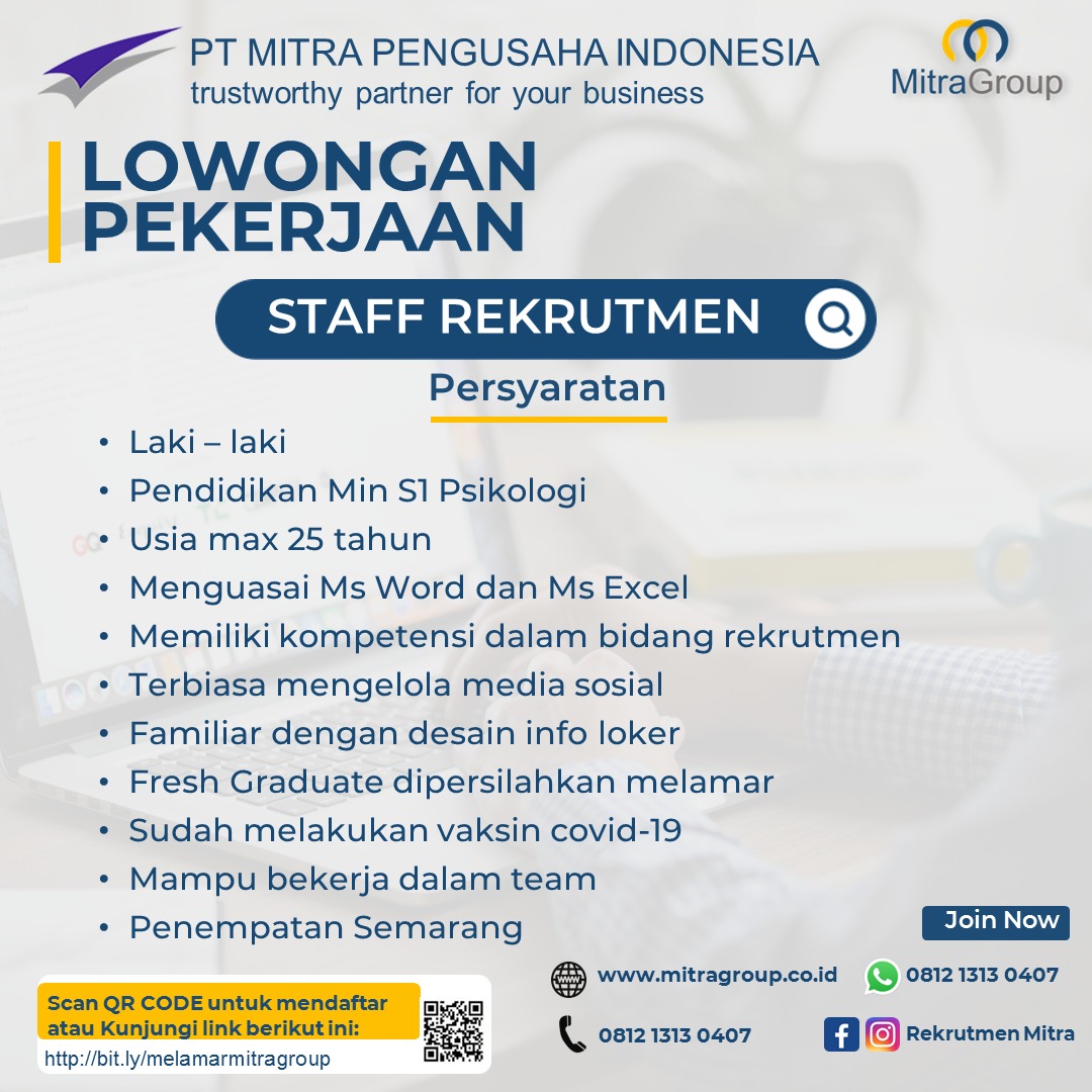 Staff Rekrutmen @PT. MITRA PENGUSAHA INDONESIA