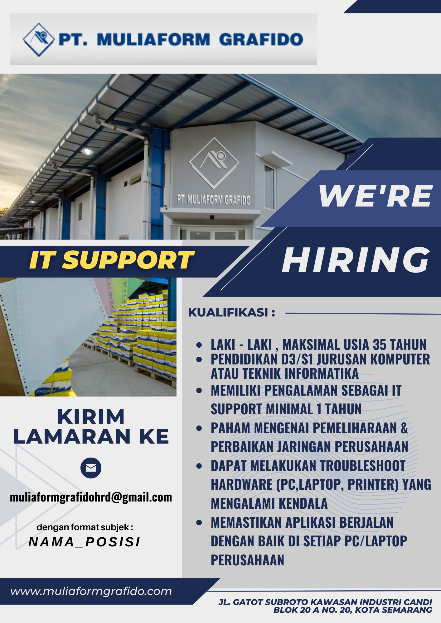 IT Support @PT MULIAFORM GRAFIDO