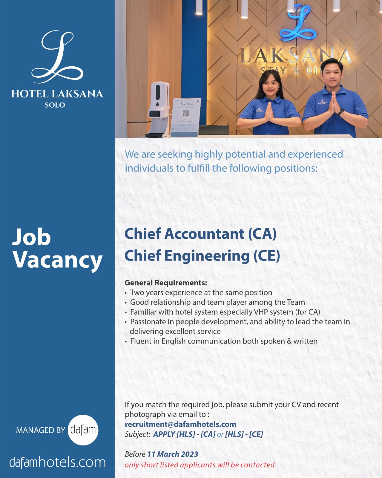 Chief Accountant & Engeneering @HOTEL LAKSANA