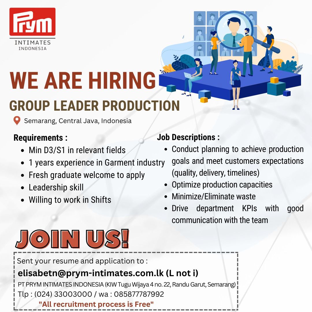 Group Leader Production @PRYM INTIMATES Group Leader Production @PRYM INTIMATES