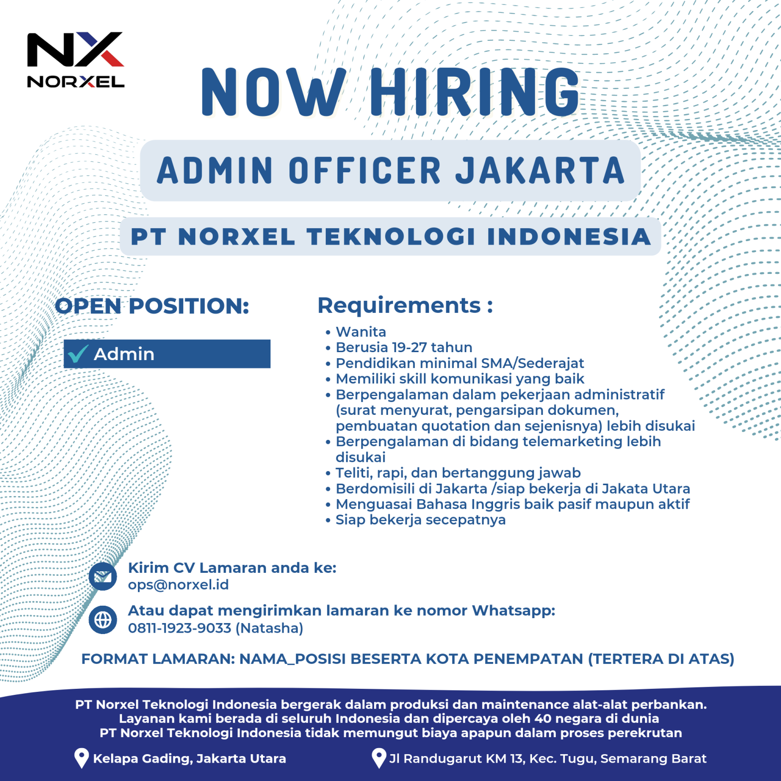 Admin Officer Jakarta @NORXEL