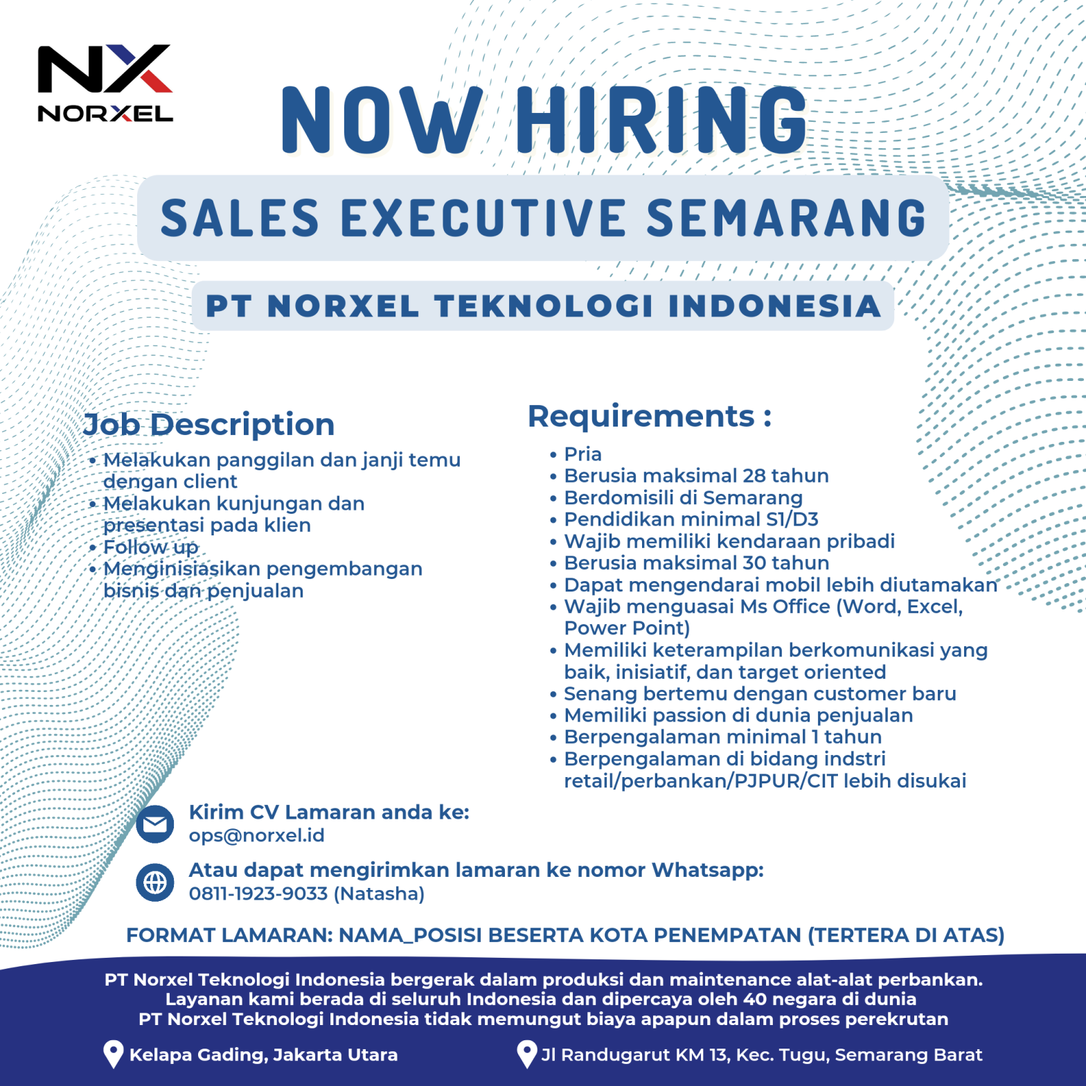 Sales Executive Semarang @PT NORXEL TEKNOLOGI INDONESIA