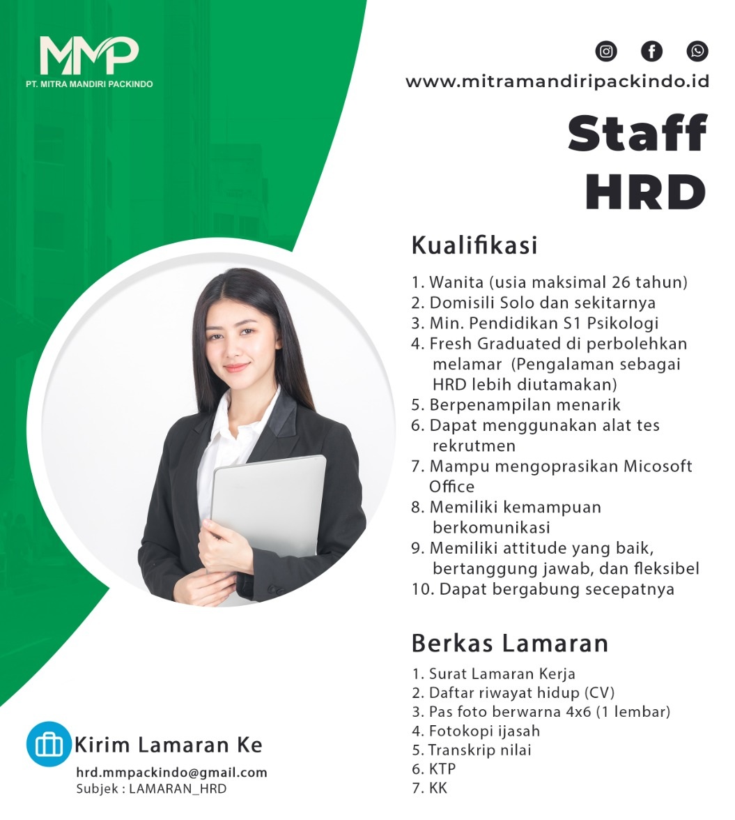 Staff HRD @MITRA MANDIRI PACKINDO