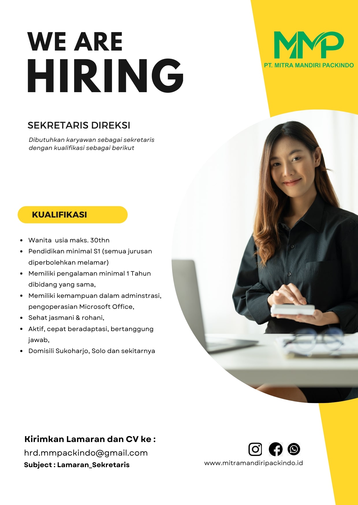 Sekretaris Direksi @ MITRA MANDIRI PACKINDO