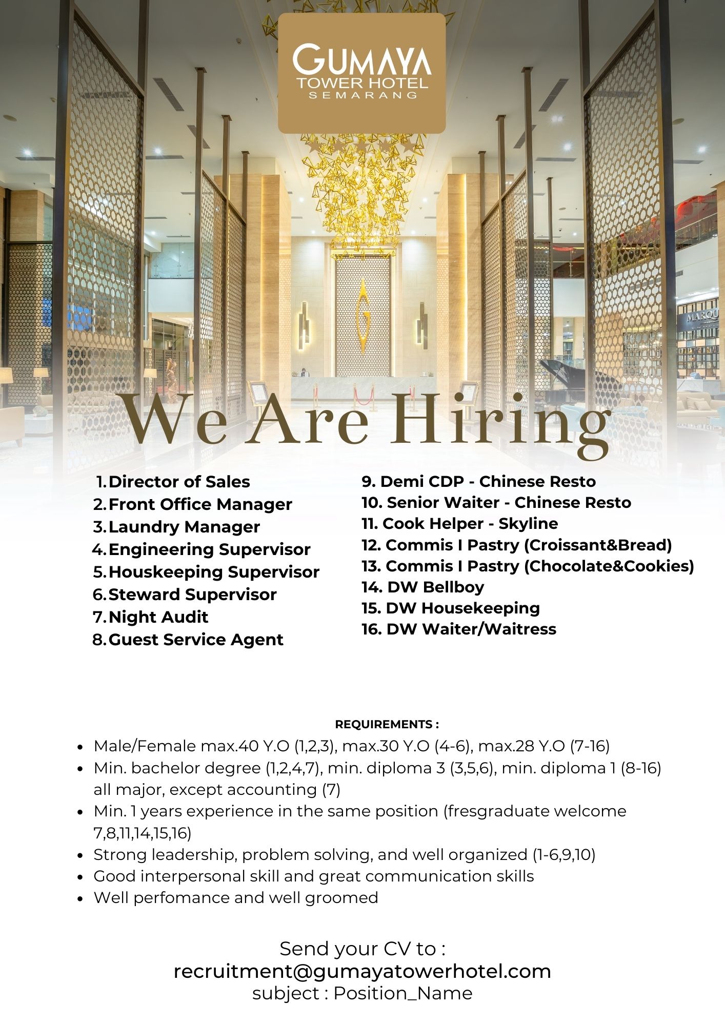Front Office Manager @GUMAYA TOWER HOTEL