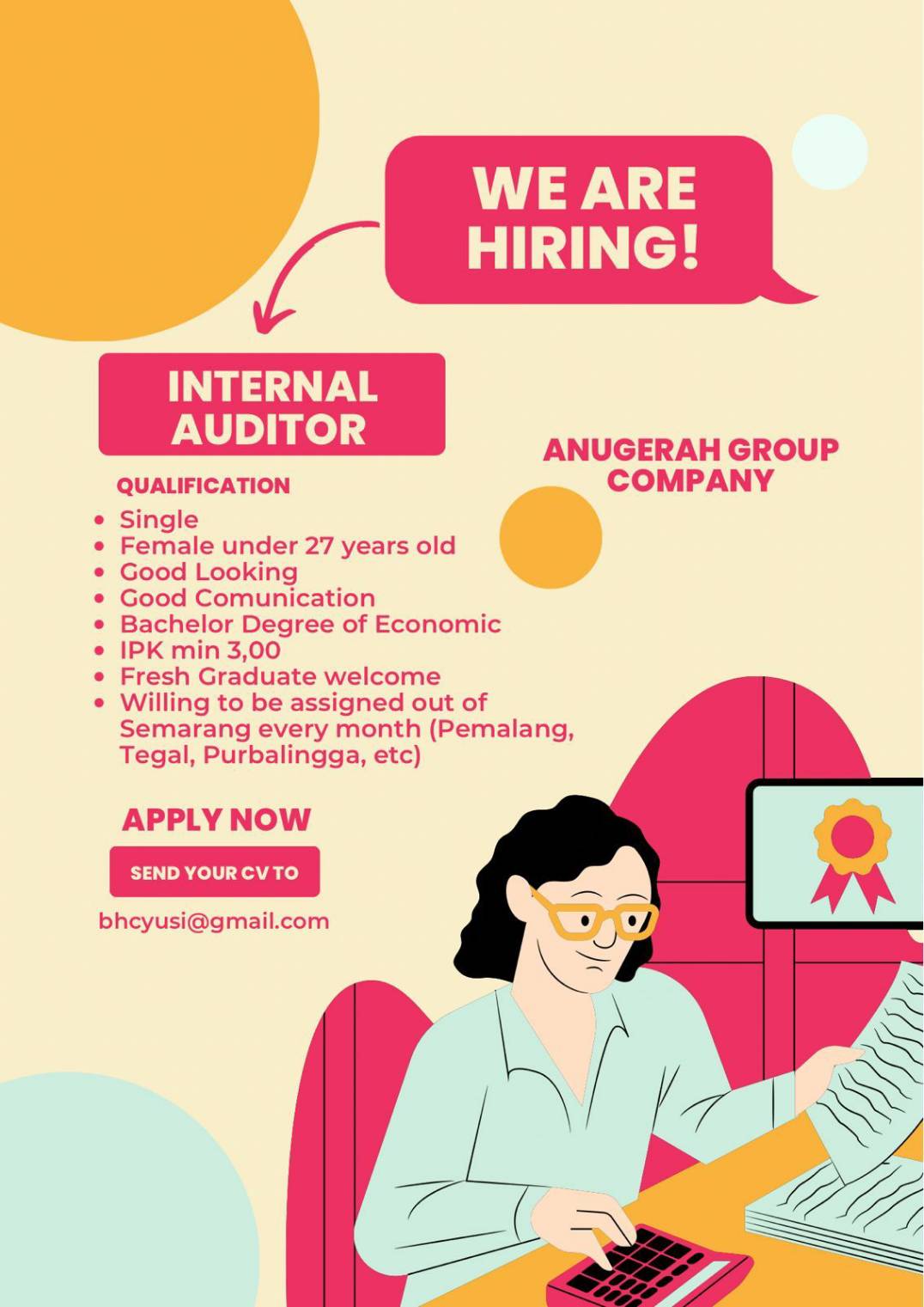 Internal Auditor @ANUGERAH GROUP COMPANY