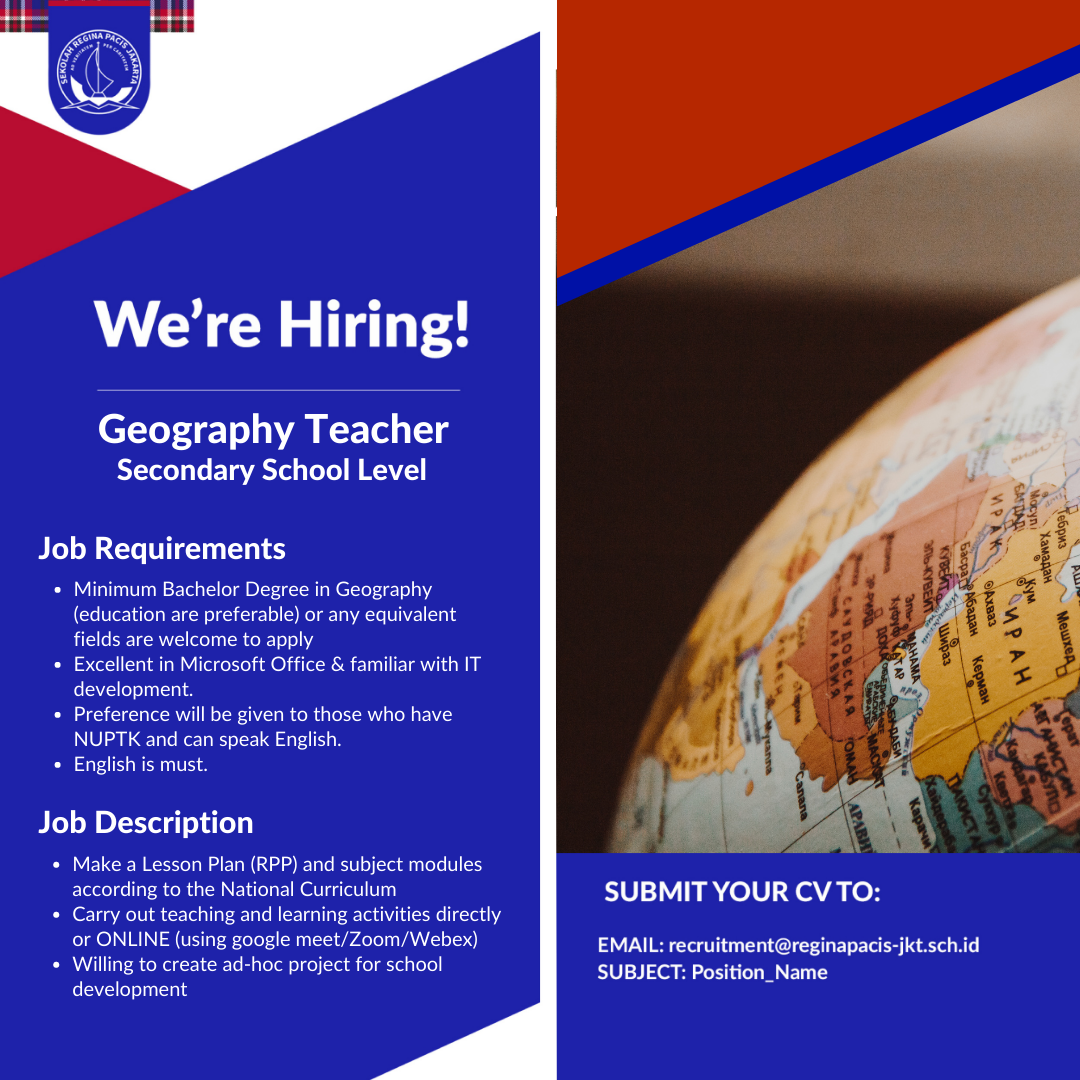 Geography Teacher @Sekolah Regina Pacis Jakarta