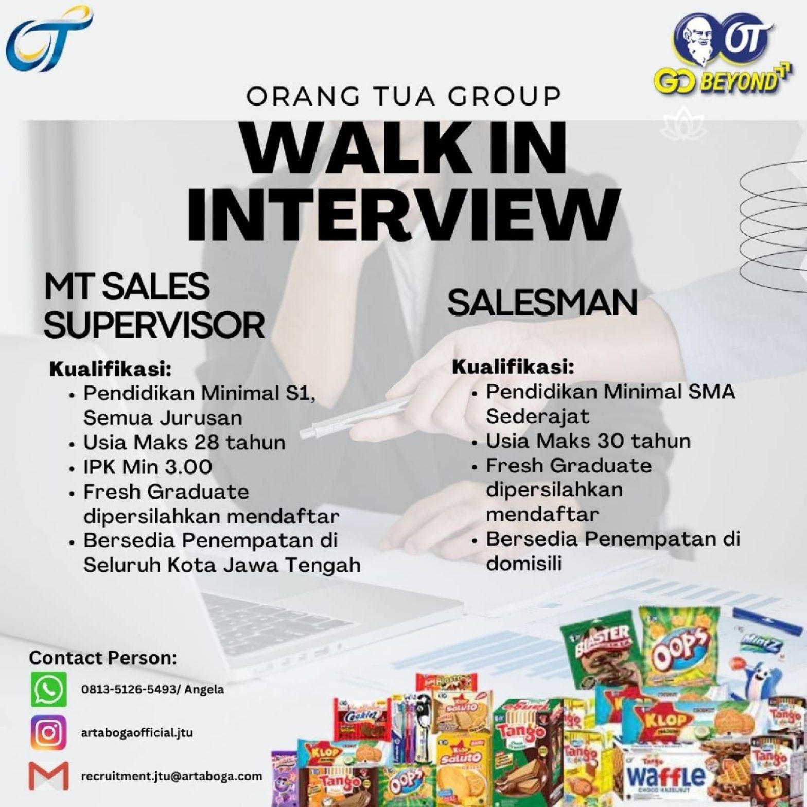 MT Sales Supervisor & Salesman@ORANG TUA GROUP