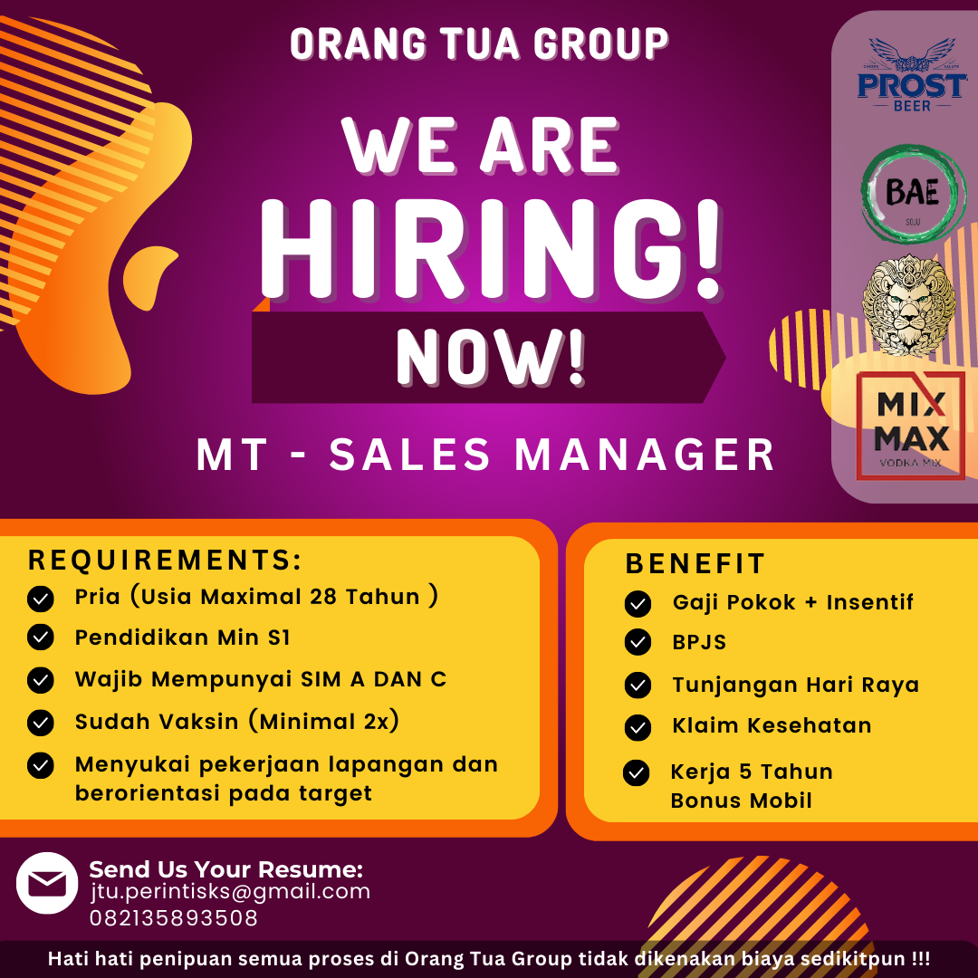 Sales Manager @ORANGTUA GROUP