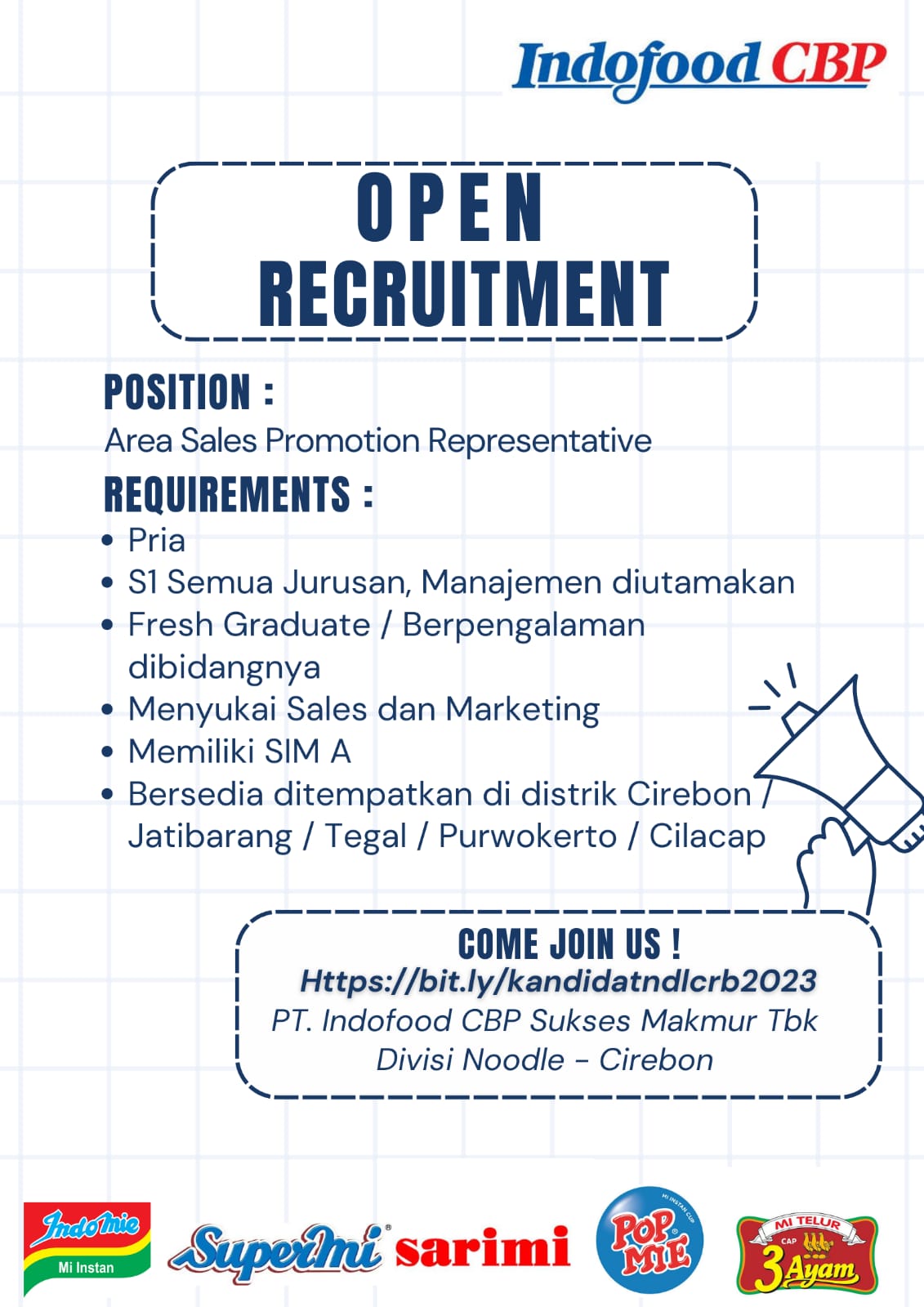 Area Sales Promotion Representative @INDOFOOD CBP