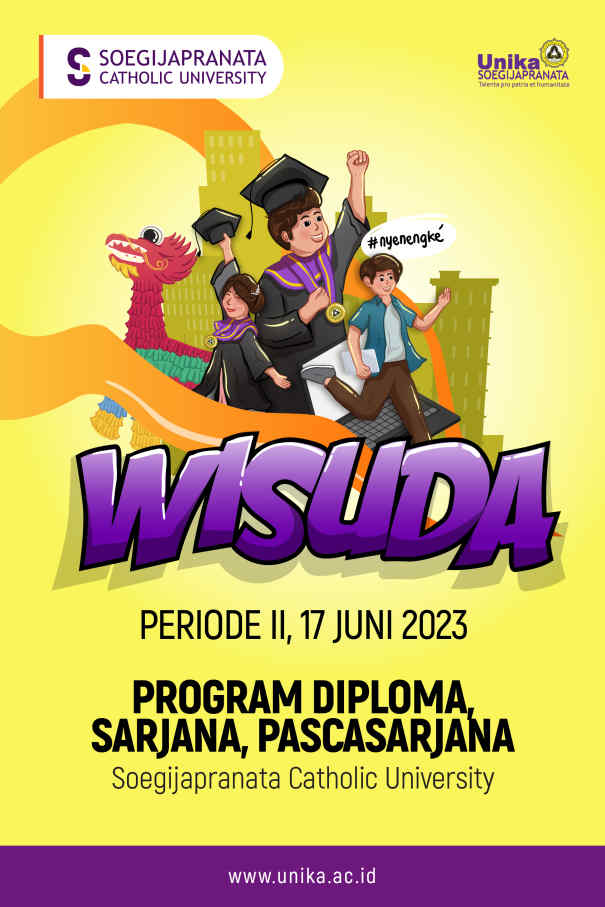 Cover Buku Wisuda II Tahun 2023 Soegijapranata Catholic University