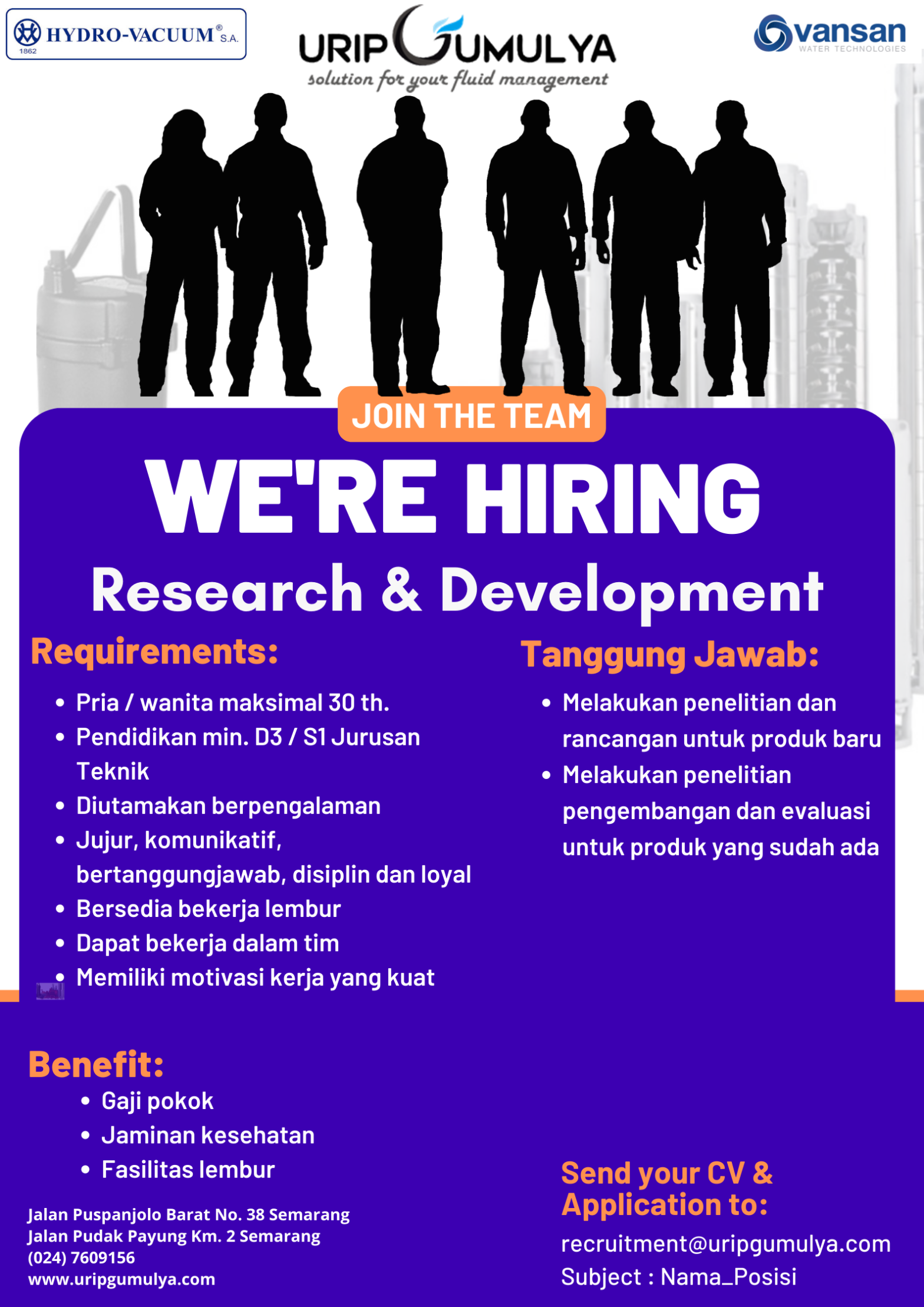 Lowongan Kerja Juli 2023 – Urip Gumulya – Research & Development